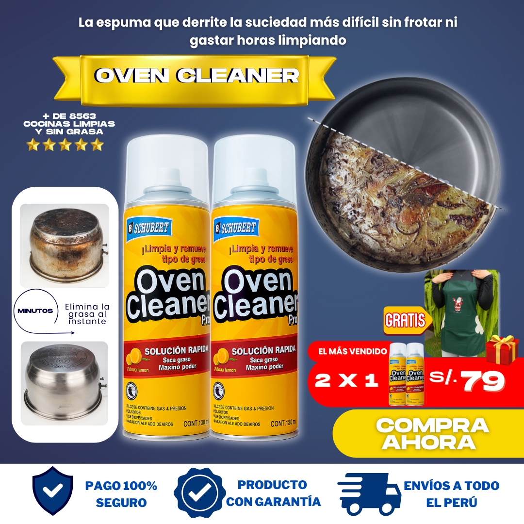 OVEN CLEANER ESPUMA QUITA GRASA + REGALO - O03
