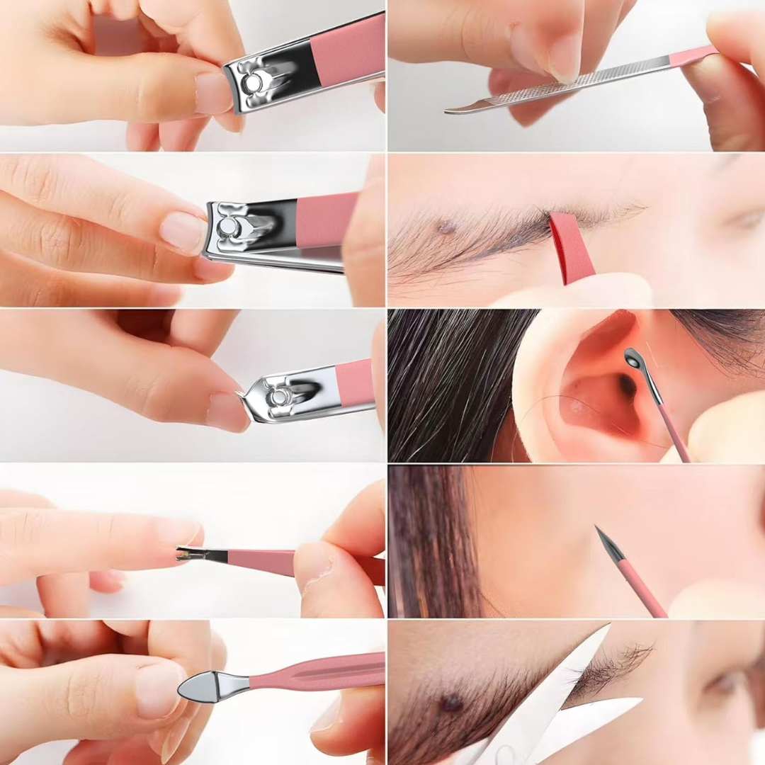 2x1 Set Manicure Pedicure 18 En 1 - Kit Acero Inoxidable - M065