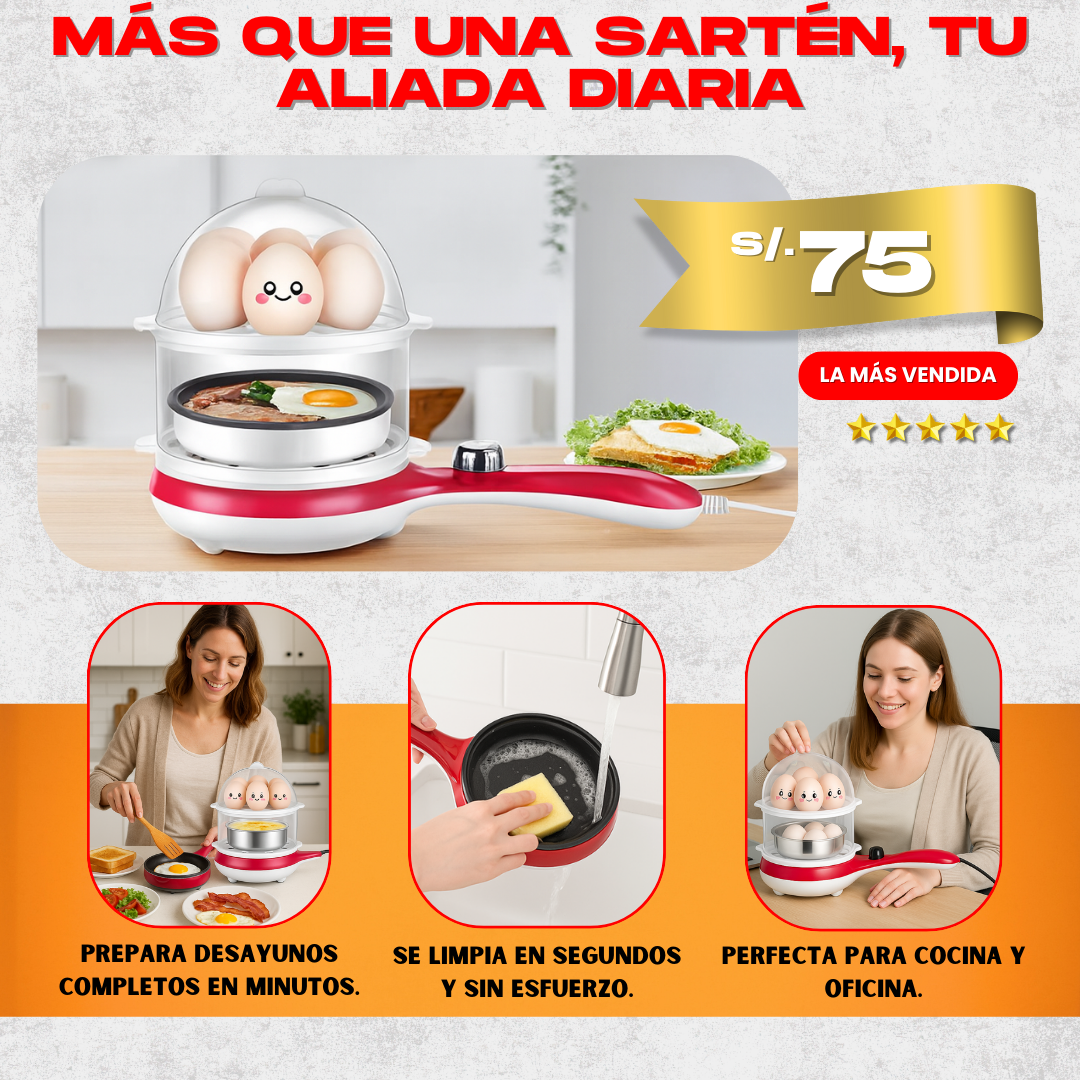 SARTÉN - COCEDOR DE HUEVOS 2 EN 1 - S01