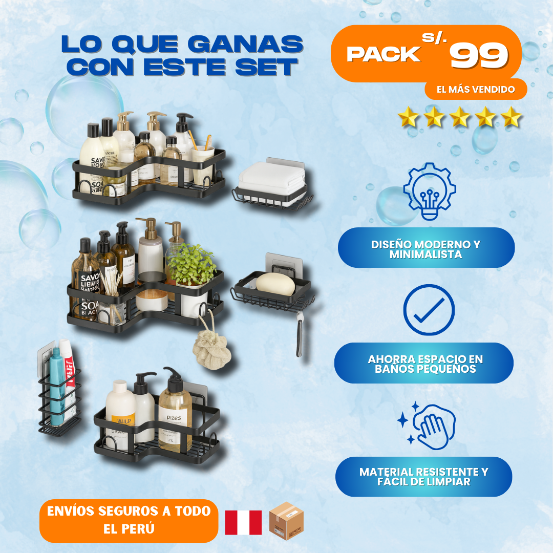 REPISAS ORGANIZADORAS DE BAÑO 5 EN 1 - R01