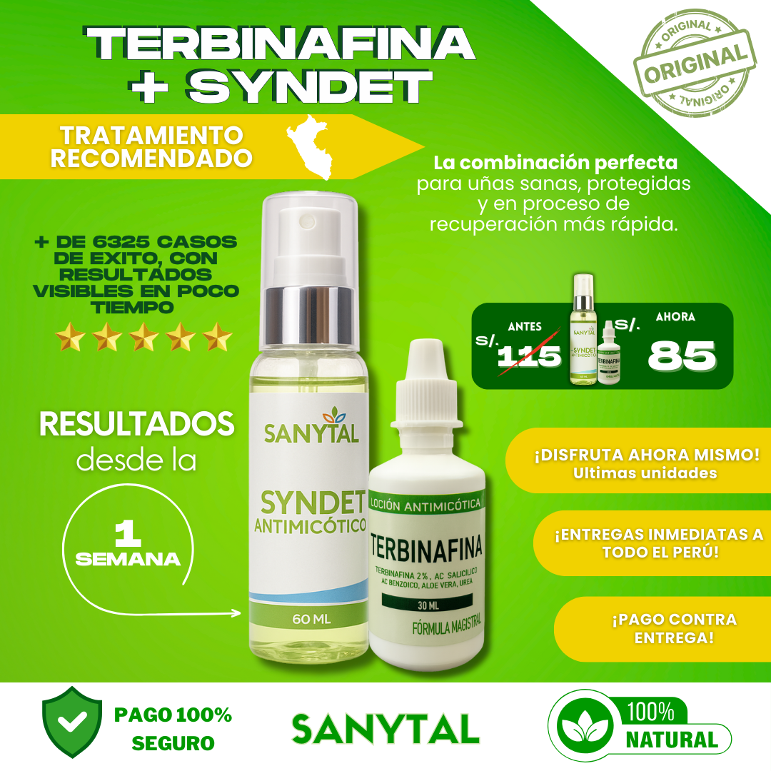 PACK ANTIMICOTICO (GOTAS DE TERBINAFINA + SYNDET ANTIMICOTICO)- T01