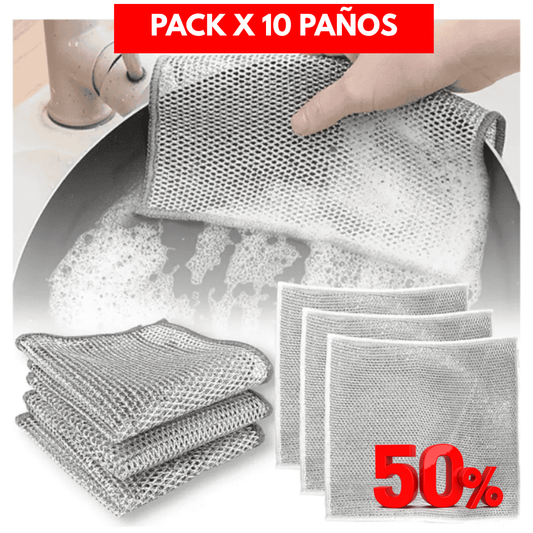 PACK PAÑO METALICO ANTIADHERENTE ( PACK 10 UNIDADES) - 50% DSCTO