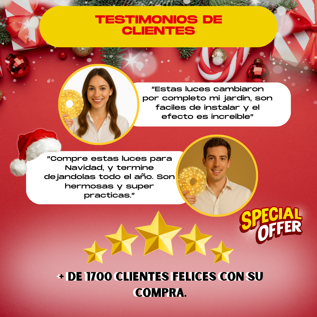 ROLLO LUCES SOLARES 45M + REGALO NAVIDEÑO - M0347