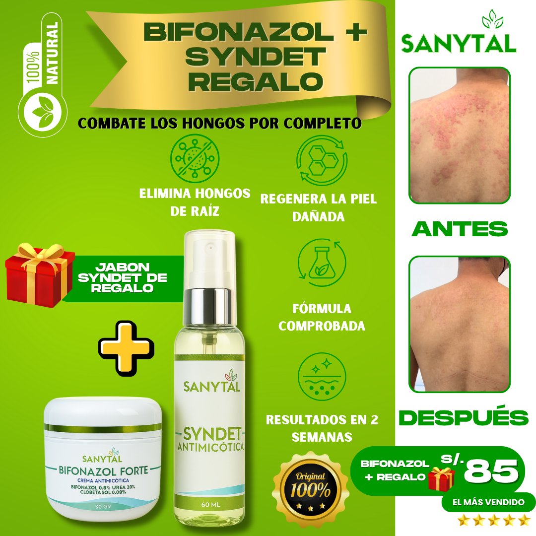 PACK ELIMINA TIÑA E INFECCIONES POR HONGO EN LA PIEL + JABÓN ANTIMICOTICO SYNDET DE REGALO- B01