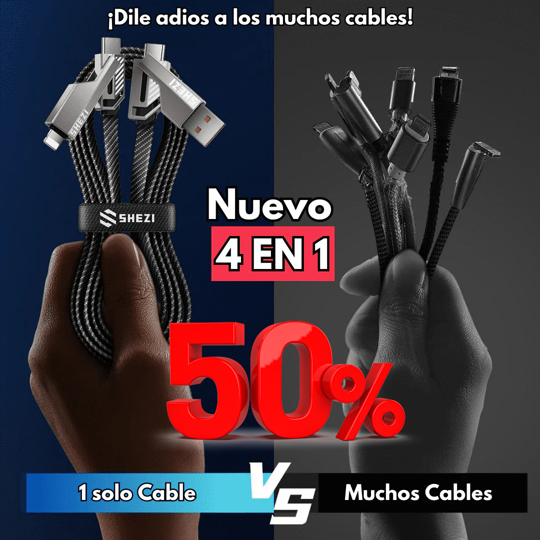 1 CABLE CONVERTIBLE MULTIFUNCIONAL (4 EN 1)- 50% DSCTO.