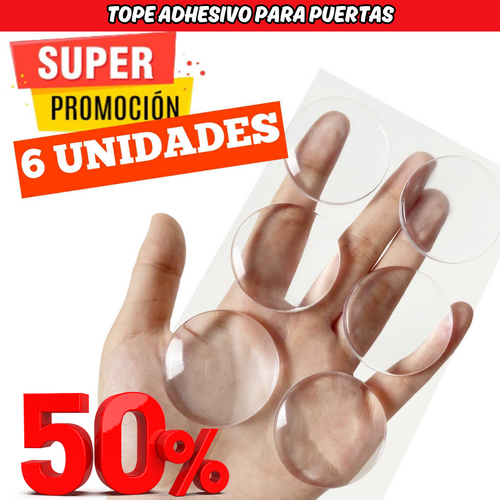 Tope con Adhesivo protector de puerta, pared y múltiples cosas (PACK DE 6 TOPES) 50% DSCTO.
