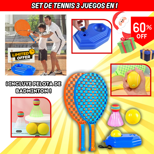 NUEVO SET DE TENIS 3 JUEGOS EN 1 - ESTE REGALO LLEVALO  AL 60% DSTO.
