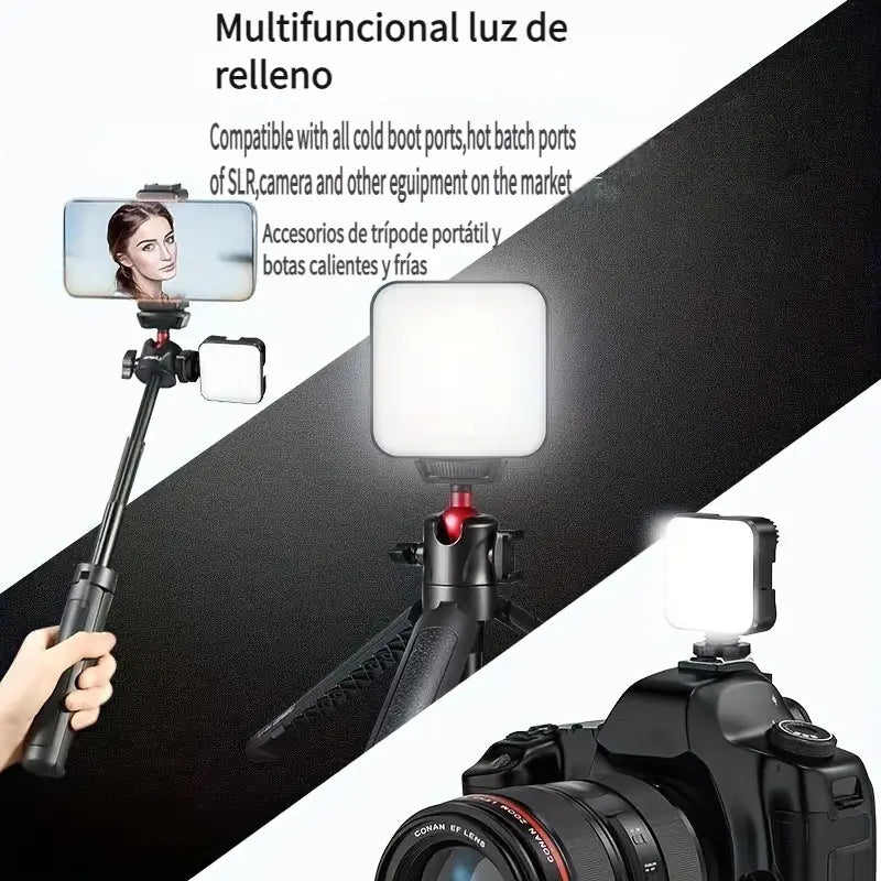 NUEVO TRIPODE CONVERTIBLE 3EN1 + CONTROL REMOTO + LUZ LED PORTATIL - M026