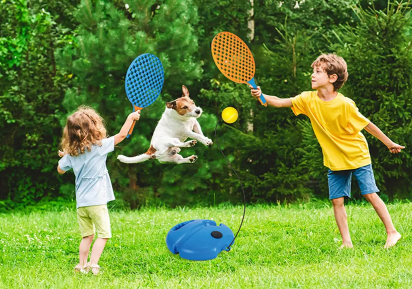 KIT DE TENIS 3 JUEGOS EN 1 (2 Raquetas +2 pelotas  de Tenis + 1 Bádminton)