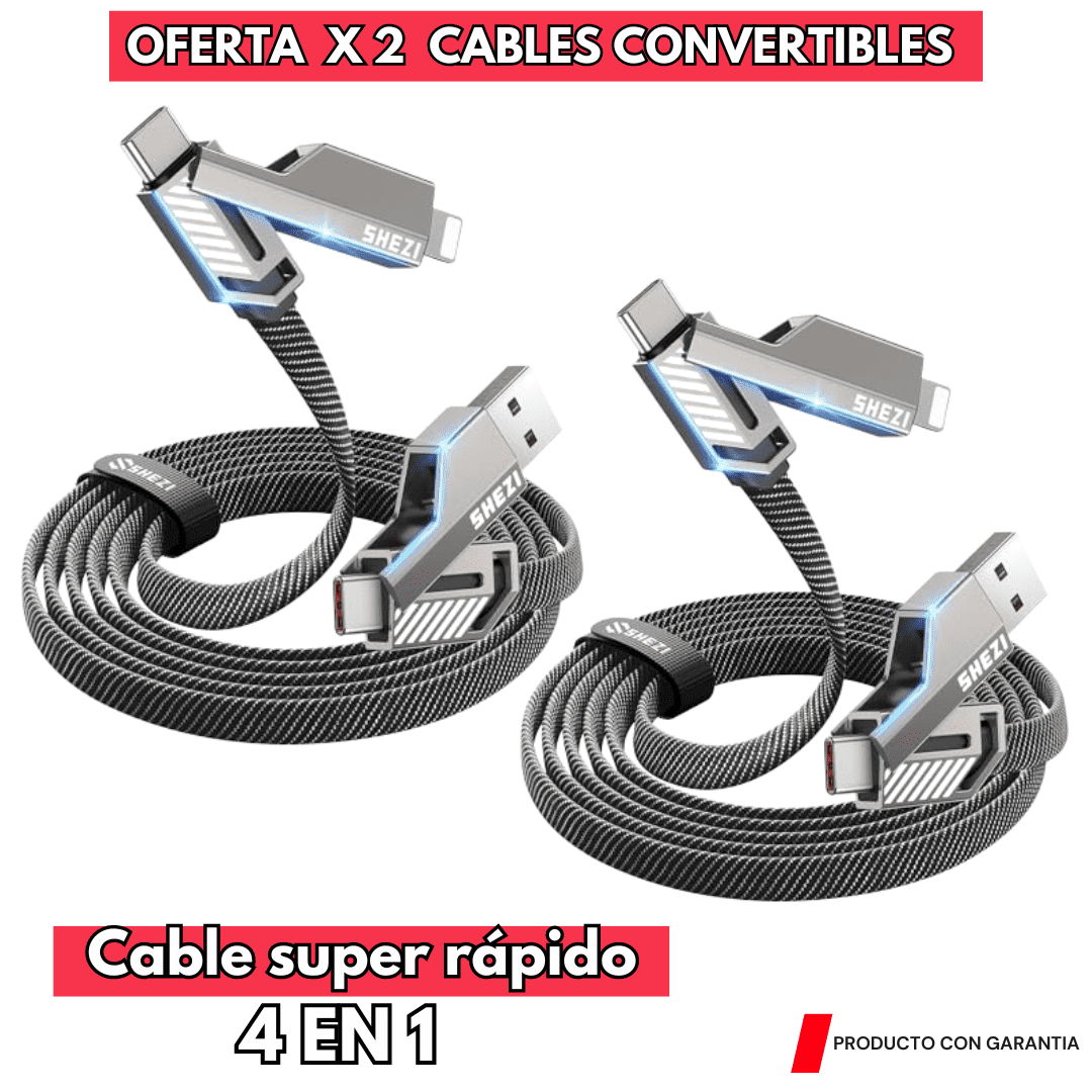 PACK 2 CABLES CONVERTIBLES MULTIFUNCIÓN (4 EN 1)