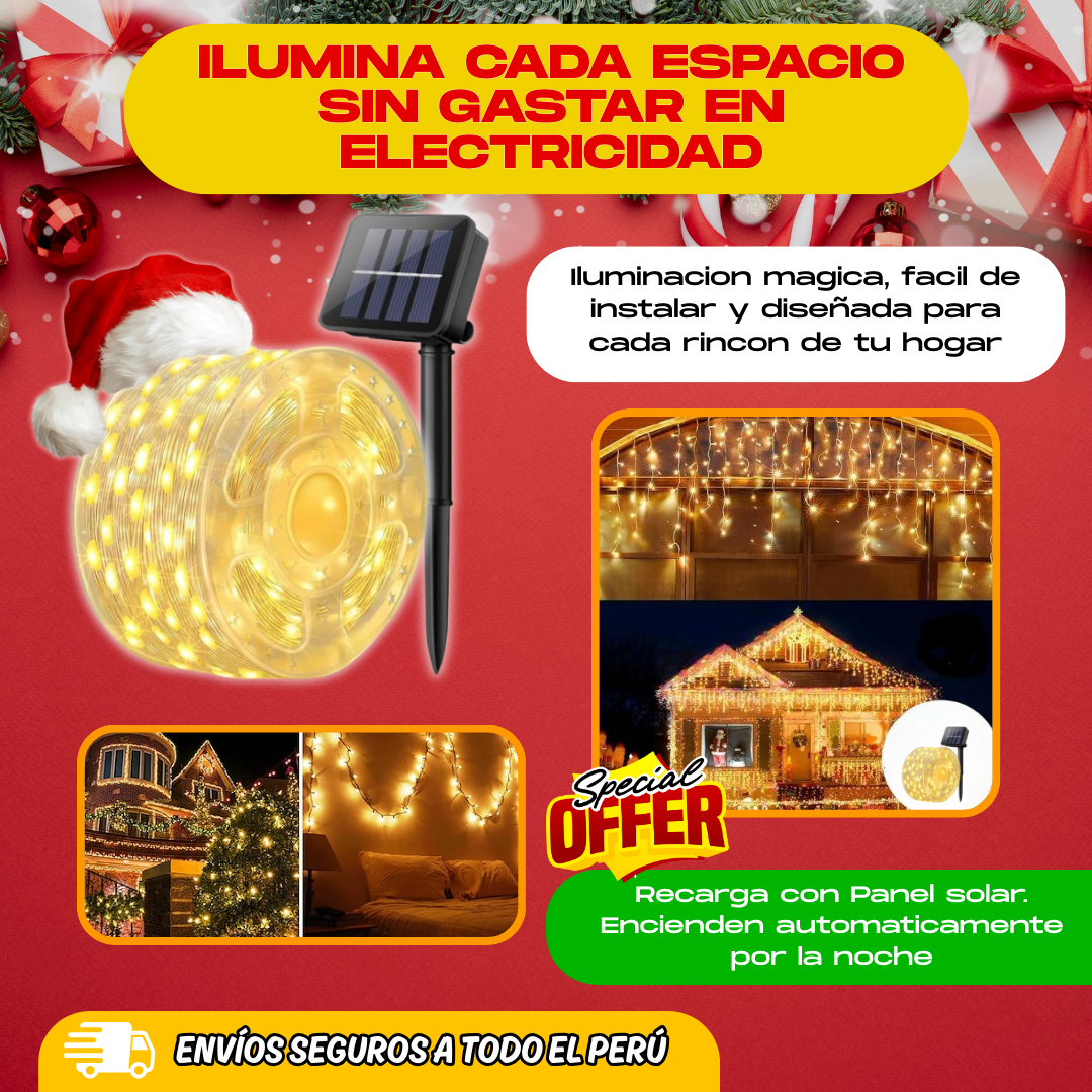 ROLLO LUCES SOLARES 45M + REGALO NAVIDEÑO - M0347