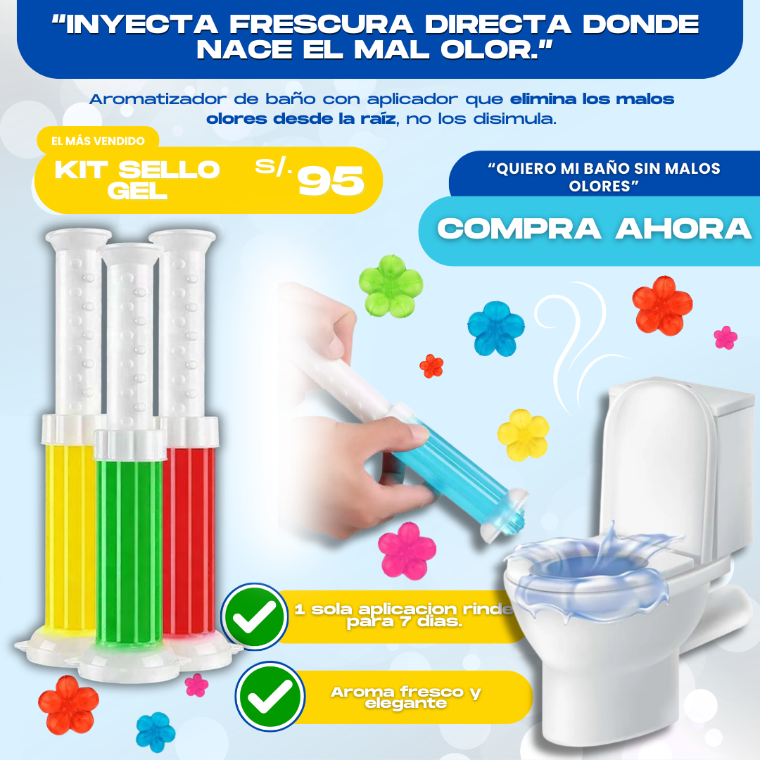 KIT SELLO GEL AROMATIZADOR DE BAÑO (3 UNIDADES) - M0413