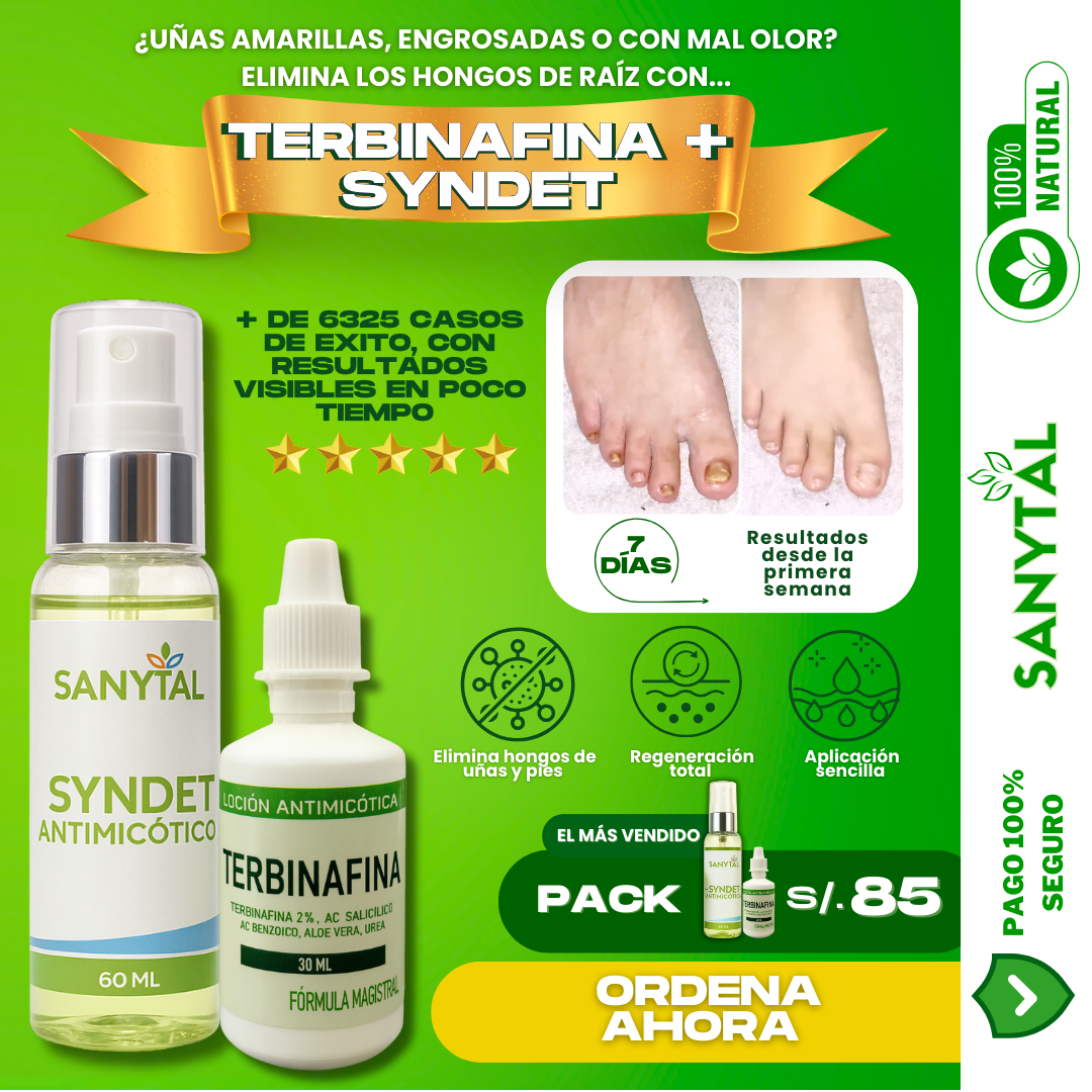 PACK ANTIMICOTICO (GOTAS DE TERBINAFINA + SYNDET ANTIMICOTICO)- T01
