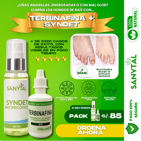 PACK ANTIMICOTICO (GOTAS DE TERBINAFINA + SYNDET ANTIMICOTICO)- T01