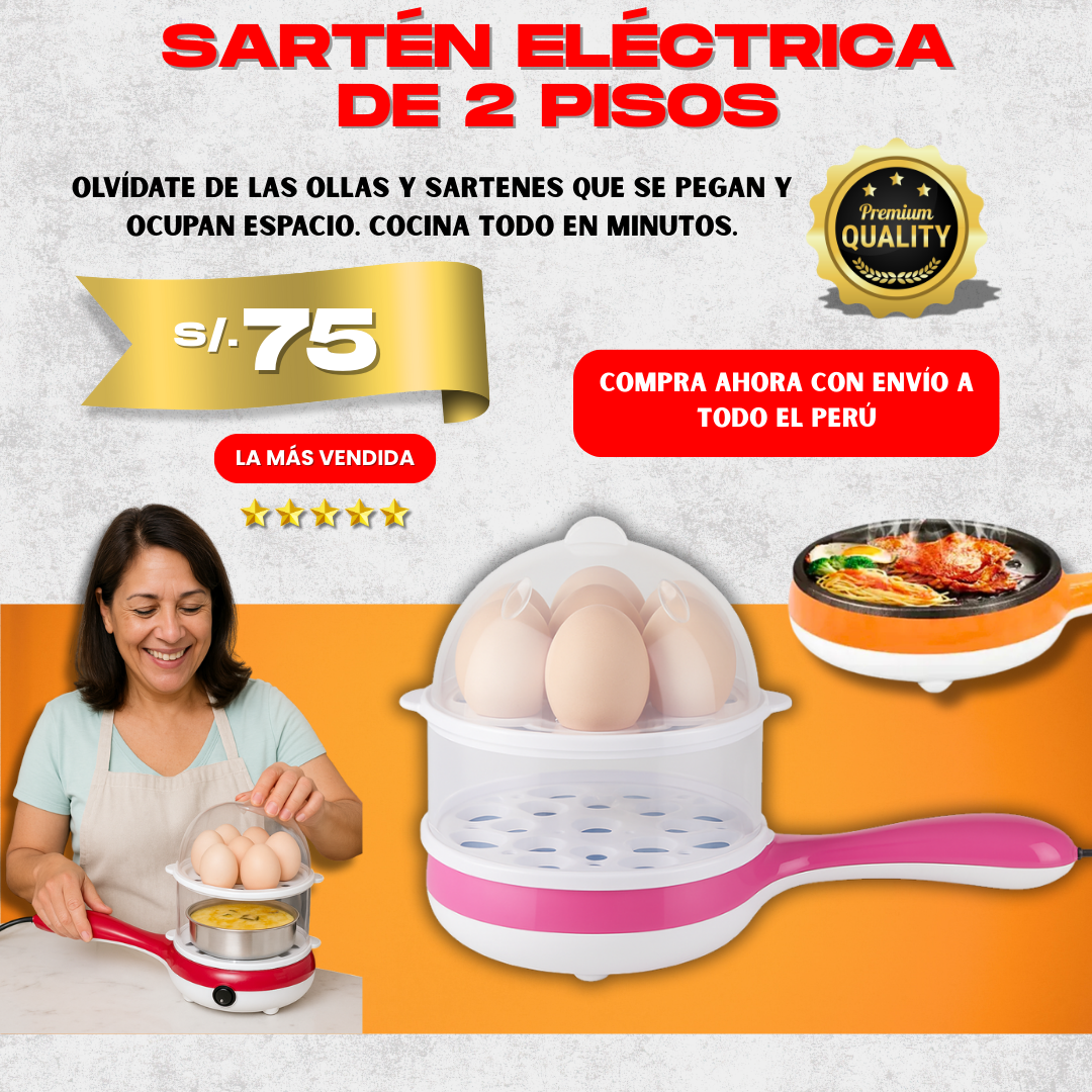SARTÉN - COCEDOR DE HUEVOS 2 EN 1 - S01