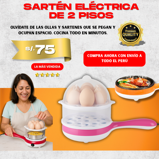 SARTÉN - COCEDOR DE HUEVOS 2 EN 1 - S01