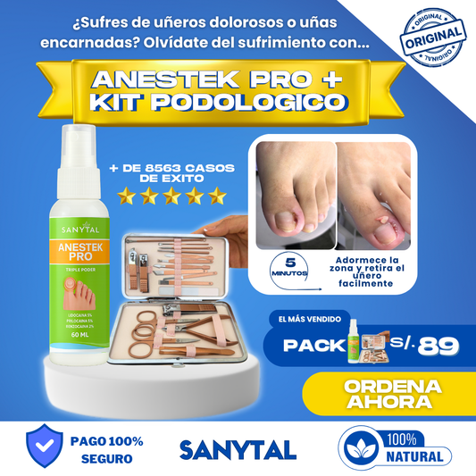 PACK PARA UÑEROS SIN DOLOR - (SPRAY ANESTÉSICO ANESTEK PRO + HERRAMIENTAS PODOLOGICAS)