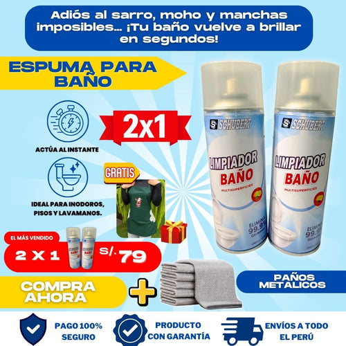 PACK ESPUMA PARA BAÑO Y DUCHA (2 ESPUMAS) + 1 REGALO - M0380