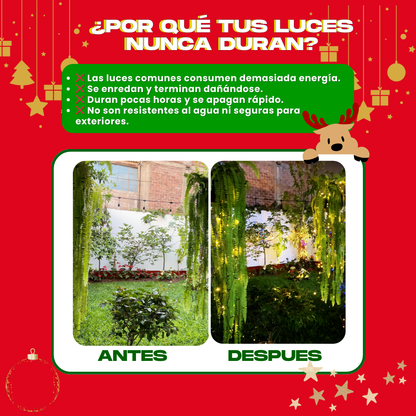 2 LUCES SOLARES DORADO (20 M) + REGALO GRATIS - M0321