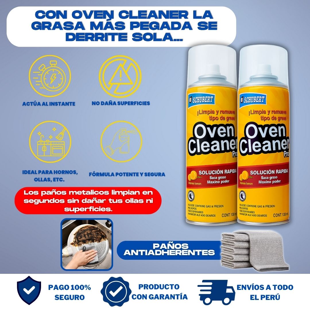 COMBO QUITAGRASA (2 OVEN + 3 PAÑOS) + 1 REGALO  - O010