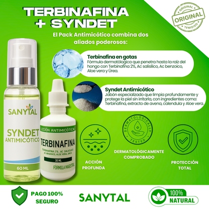 PACK ANTIMICOTICO (GOTAS DE TERBINAFINA + SYNDET ANTIMICOTICO)- T01
