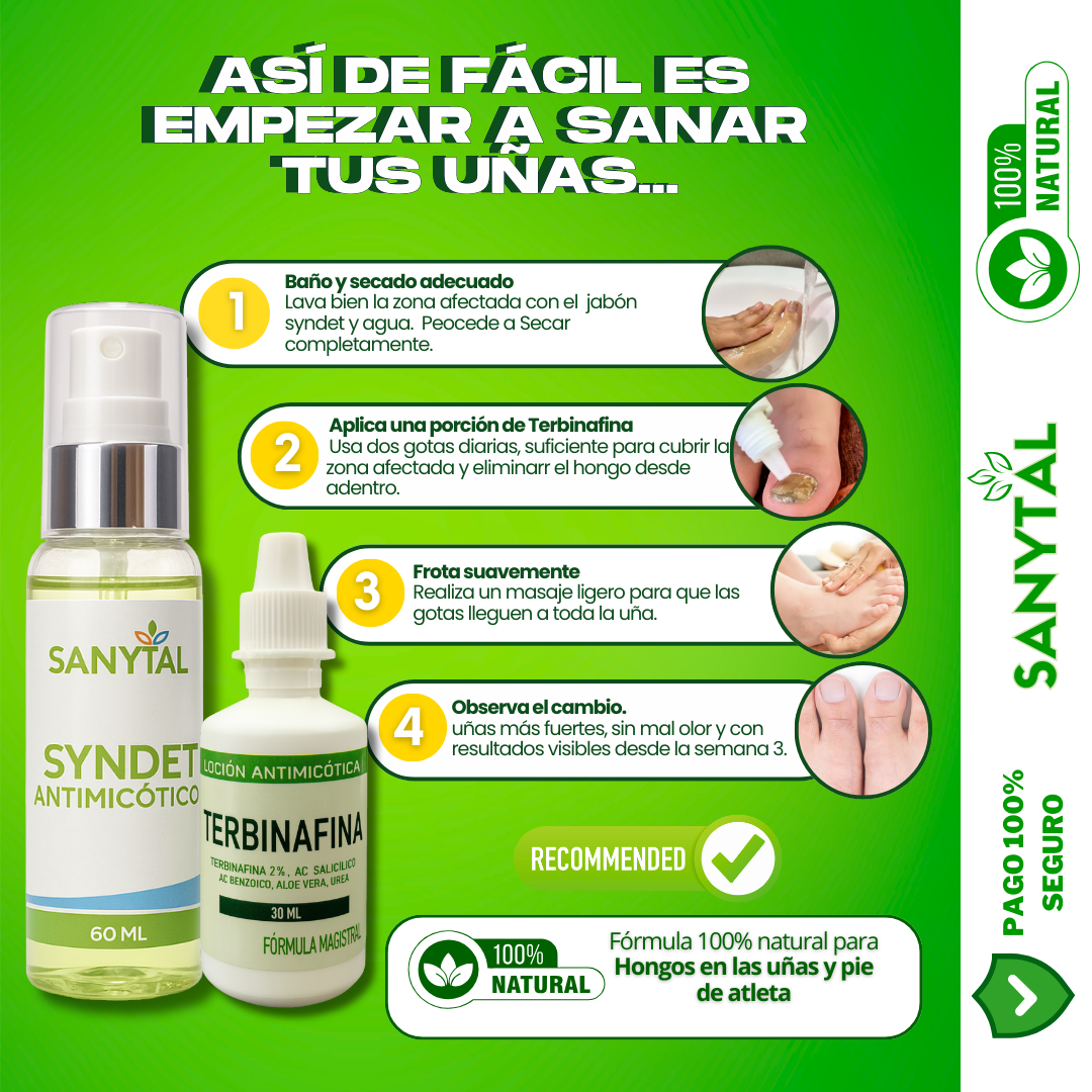 PACK ANTIMICOTICO (GOTAS DE TERBINAFINA + SYNDET ANTIMICOTICO)- T01