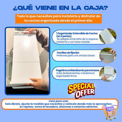 ORGANIZADOR EXTENSIBLE DE COCINA + REGALO- M0372