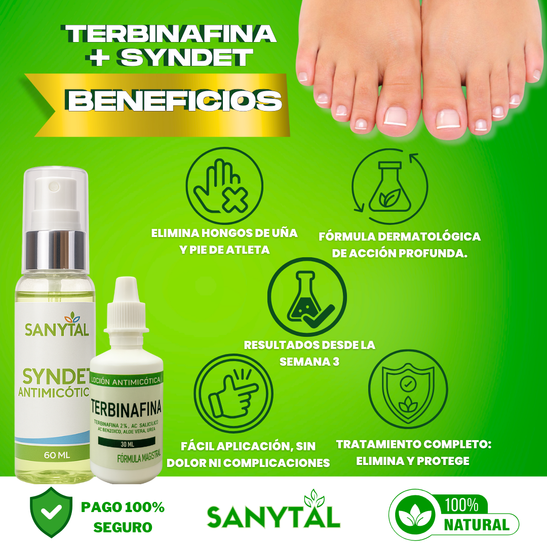 PACK ANTIMICOTICO (GOTAS DE TERBINAFINA + SYNDET ANTIMICOTICO)- T01