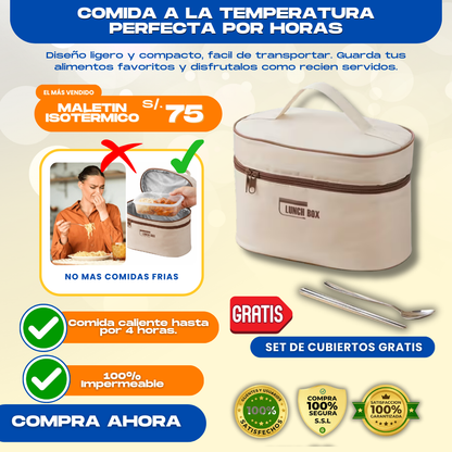 MALETIN ISOTERMICO PREMIUM + CUBIERTOS DE REGALO - M0412