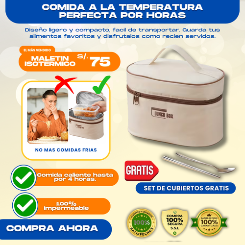 MALETIN ISOTERMICO PREMIUM + CUBIERTOS DE REGALO - M0412