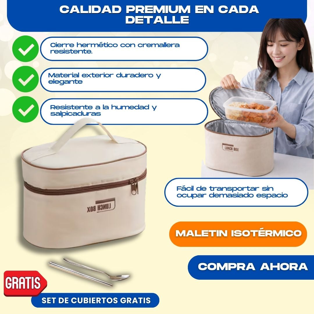 MALETIN ISOTERMICO PREMIUM + CUBIERTOS DE REGALO - M0412