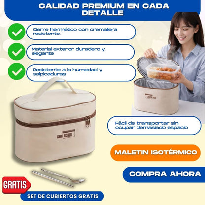 MALETIN ISOTERMICO PREMIUM + CUBIERTOS DE REGALO - M0412