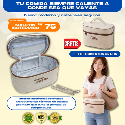MALETIN ISOTERMICO PREMIUM + CUBIERTOS DE REGALO - M0412