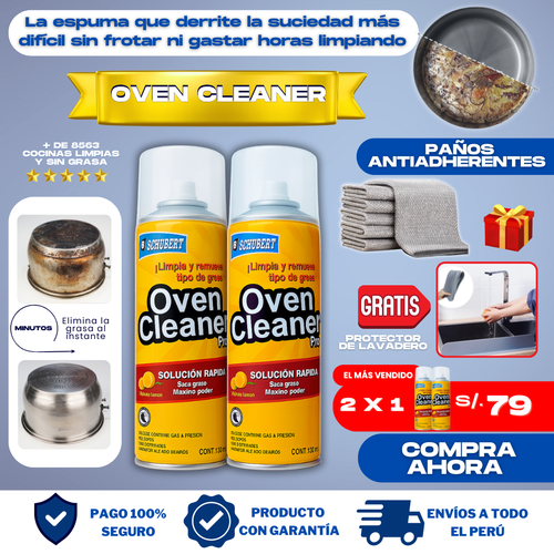 COMBO QUITAGRASA (2 OVEN + 3 PAÑOS) + 1 REGALO  - O010