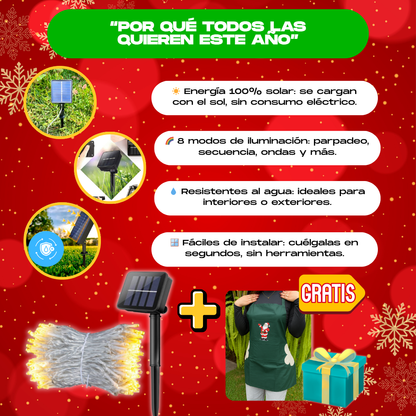 CORTINA LED SOLARES + REGALO NAVIDEÑO - M0350