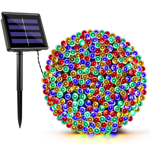 LUCES SOLARES NAVIDEÑAS MULTICOLOR (18 METROS).