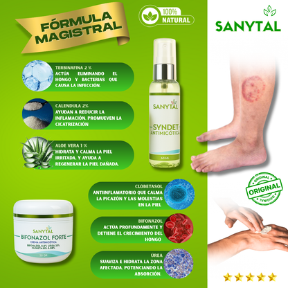 PACK ELIMINA TIÑA E INFECCIONES POR HONGO EN LA PIEL (BIFONAZOL FORTE + JABÓN ANTIMICOTICO SYNDET)- B01