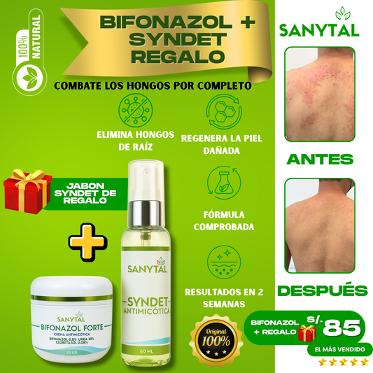 PACK ELIMINA TIÑA E INFECCIONES POR HONGO EN LA PIEL + JABÓN ANTIMICOTICO SYNDET DE REGALO- B01