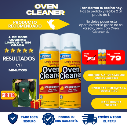 OVEN CLEANER ESPUMA QUITA GRASA + REGALO - O03