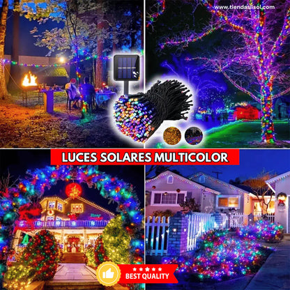 LUCES SOLARES NAVIDEÑAS MULTICOLOR (18 METROS).