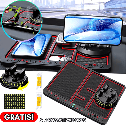 ALFOMBRILLA CON ANTIDESLIZANTE GIRATORIO (GRATIS 2 AMBIENTADORES DE VEHICULO)