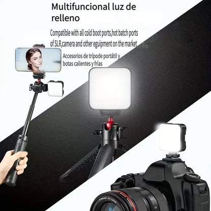 NUEVO TRIPODE CONVERTIBLE 3EN1 + CONTROL REMOTO + LUZ LED PORTATIL - M026