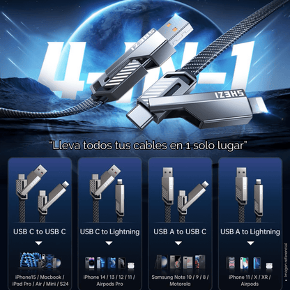 PACK 2 CABLES CONVERTIBLES MULTIFUNCIÓN (4 EN 1)